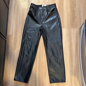 Abercrombie & Fitch Vegan Leather Pants in Black small flaw